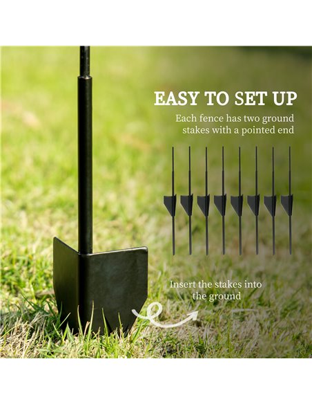 Outsunny Decorative Fence, 43in x 11.5ft Outdoor Picket Panels, 4PCs Rustproof Metal Wire Landscape Flower Bed Border Edging Ani - pic 66412 | FastDaddyshop