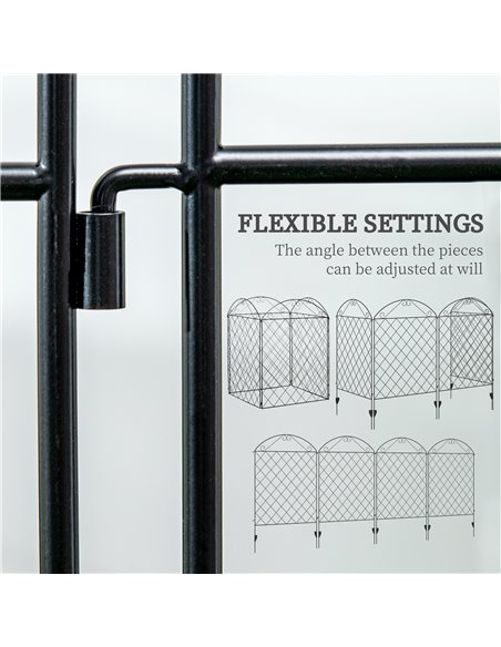 Outsunny Decorative Fence, 43in x 11.5ft Outdoor Picket Panels, 4PCs Rustproof Metal Wire Landscape Flower Bed Border Edging Ani - pic 66413 | FastDaddyshop