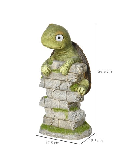 Outsunny Vivid Tortoise Art Sculpture with Solar LED Light, Colourful GardenВ Statue, Outdoor Ornament Home Decoration for Porch - pic 66429 | FastDaddyshop