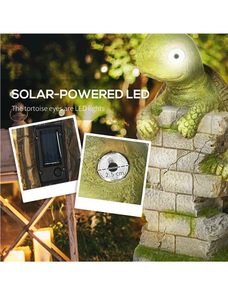 Outsunny Vivid Tortoise Art Sculpture with Solar LED Light, Colourful GardenВ Statue, Outdoor Ornament Home Decoration for Porch - pic 66431 | FastDaddyshop