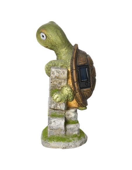 Outsunny Vivid Tortoise Art Sculpture with Solar LED Light, Colourful GardenВ Statue, Outdoor Ornament Home Decoration for Porch - pic 66433 | FastDaddyshop
