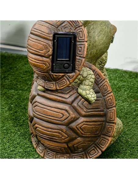 Outsunny Vivid 2 Tortoises GardenВ Statue with Solar LED Light, Outdoor Ornament Art Sculpture Home Decoration for Porch, Deck,  - pic 66443 | FastDaddyshop