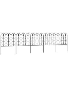 Outsunny 5PCs Outdoor Decorative Garden Fencing, Black 844-624V00BK