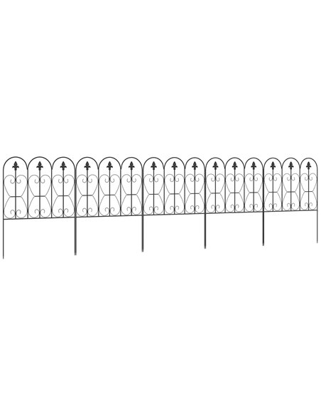 Outsunny 5PCs Outdoor Decorative Garden Fencing, Black 844-624V00BK - pic 66445 | FastDaddyshop