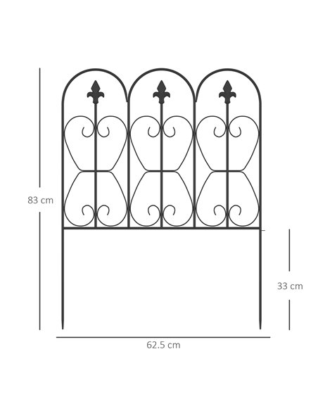 Outsunny Decorative Garden Fencing, 5PCs Outdoor Picket Fence Panels, Rustproof Metal Wire Landscape Flower Bed Border Edging An - pic 66447 | FastDaddyshop