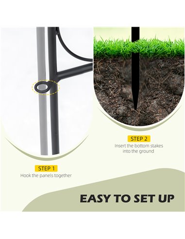 Outsunny Decorative Garden Fencing, 5PCs Outdoor Picket Fence Panels, Rustproof Metal Wire Landscape Flower Bed Border Edging An