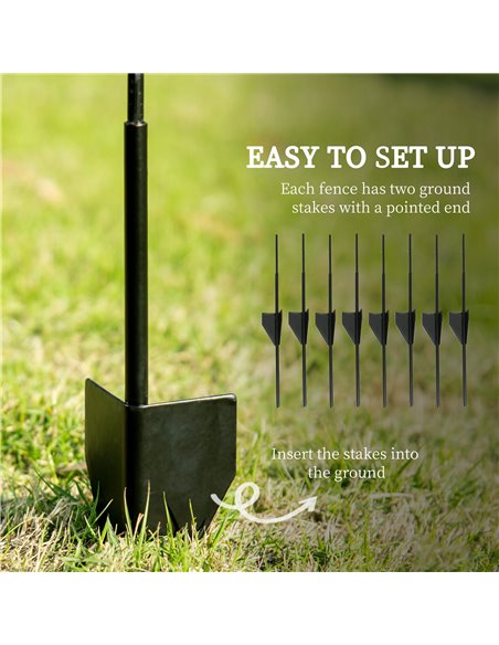 Outsunny Steel Decorative Garden Fence, Outdoor Picket Fence Panels, Easy Installation, Set of 4, Black 844-770V00BK - pic 66529 | FastDaddyshop