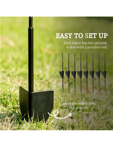 Outsunny Decorative Outdoor Steel Picket Fence Panels, Set of 4, with Elegant Swirls Design, Durable and Stylish, Classic Black 