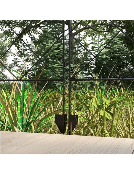Outsunny Decorative Outdoor Steel Picket Fence Panels, Set of 4, with Elegant Swirls Design, Durable and Stylish, Classic Black  - pic 66543 | FastDaddyshop