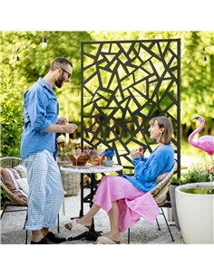 Outsunny Garden Partition Screen Metal Decorative Divider, Black 844-629V00BK 2