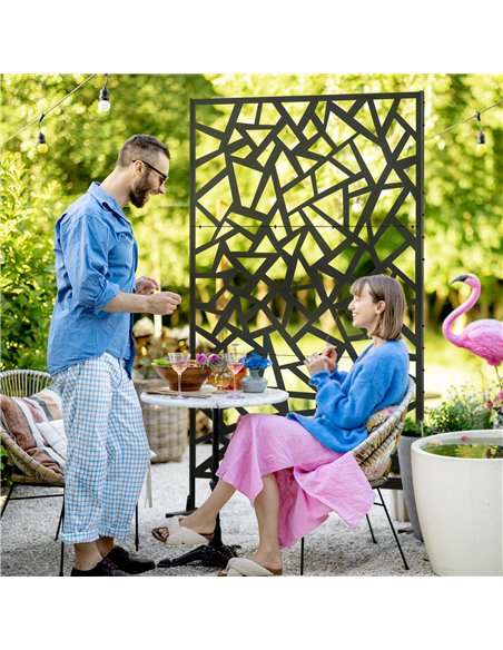 Outsunny Freestanding Garden Partition Screen Metal Decorative Outdoor Divider with Expansion Screws for Garden Patio Deck 844-6 - pic 66581 | FastDaddyshop