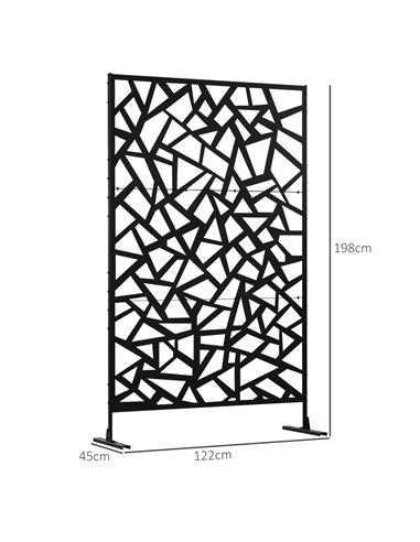 Outsunny Freestanding Garden Partition Screen Metal Decorative Outdoor Divider with Expansion Screws for Garden Patio Deck 844-6