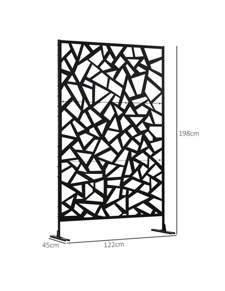 Outsunny Freestanding Garden Partition Screen Metal Decorative Outdoor Divider with Expansion Screws for Garden Patio Deck 844-6 - pic 66582 | FastDaddyshop