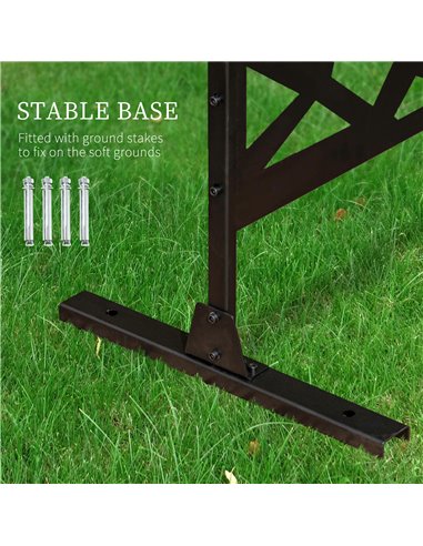 Outsunny Freestanding Garden Partition Screen Metal Decorative Outdoor Divider with Expansion Screws for Garden Patio Deck 844-6
