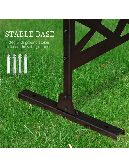 Outsunny Freestanding Garden Partition Screen Metal Decorative Outdoor Divider with Expansion Screws for Garden Patio Deck 844-6 - pic 66584 | FastDaddyshop