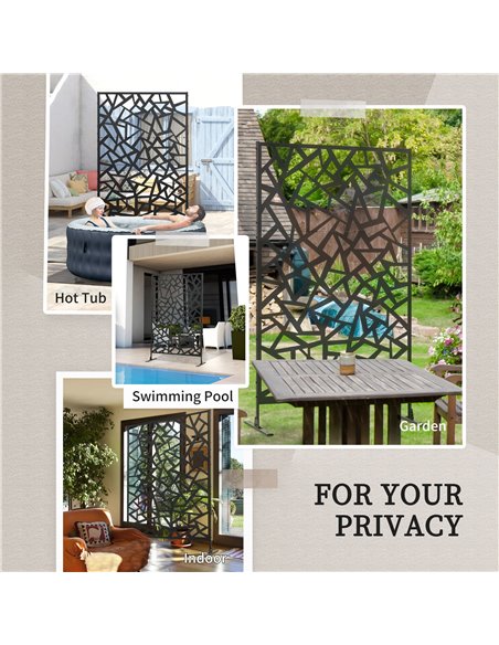 Outsunny Freestanding Garden Partition Screen Metal Decorative Outdoor Divider with Expansion Screws for Garden Patio Deck 844-6 - pic 66585 | FastDaddyshop