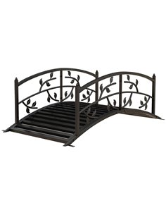 Outsunny 1.2M Metal Decorative Vine Pattern Arch Garden Bridge, Black 844-773V00BK