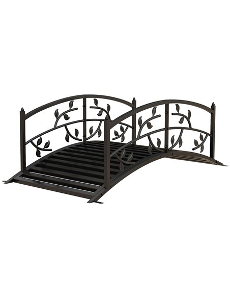 Outsunny 1.2M Metal Decorative Vine Pattern Arch Garden Bridge, Black 844-773V00BK - pic 66598 | FastDaddyshop