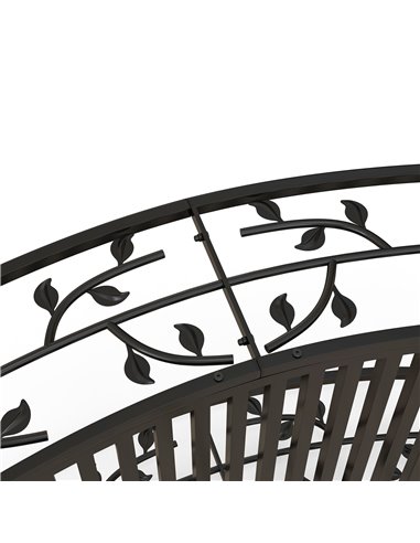 Outsunny 1.2M Metal Decorative Vine Pattern Arch Garden Bridge, Black 844-773V00BK
