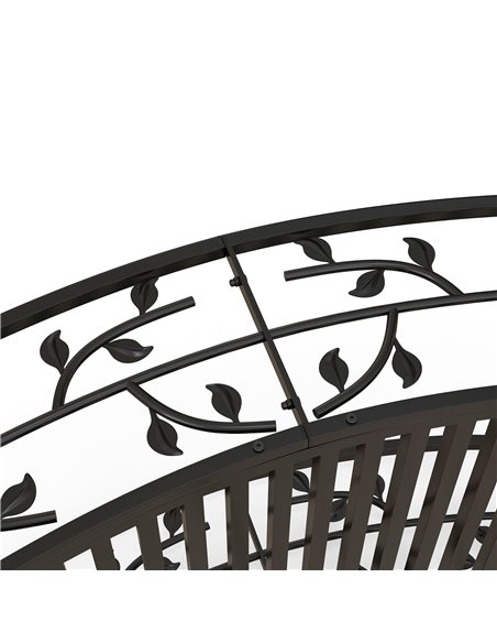 Outsunny 1.2M Metal Decorative Vine Pattern Arch Garden Bridge, Black 844-773V00BK - pic 66605 | FastDaddyshop