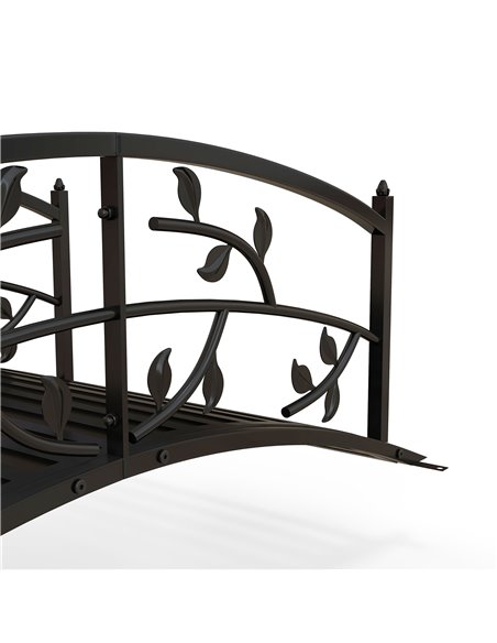 Outsunny 1.2M Metal Decorative Vine Pattern Arch Garden Bridge, Black 844-773V00BK - pic 66606 | FastDaddyshop