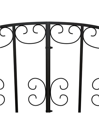 Outsunny 1.2M Metal Decorative Scrollwork Arch Garden Bridge, Black 844-775V00BK