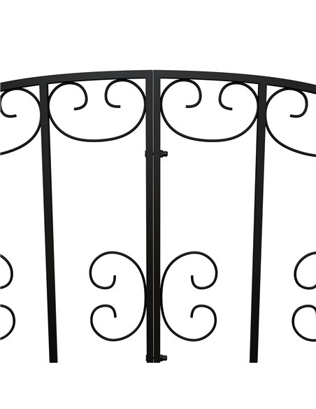 Outsunny 1.2M Metal Decorative Scrollwork Arch Garden Bridge, Black 844-775V00BK - pic 66613 | FastDaddyshop