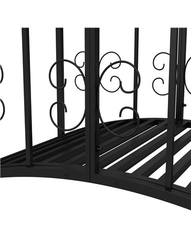 Outsunny 1.2M Metal Decorative Scrollwork Arch Garden Bridge, Black 844-775V00BK