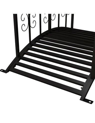Outsunny 1.2M Metal Decorative Scrollwork Arch Garden Bridge, Black 844-775V00BK