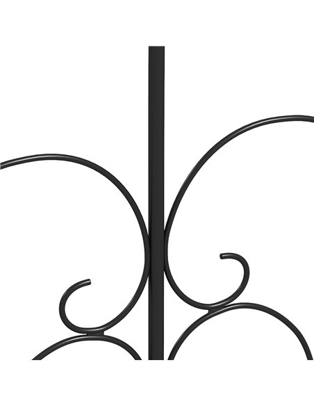 Outsunny Metal Garden Fence Panels, Decorative Outdoor Picket, Heart-shaped Scrollwork, Set of 5, Black 844-796V00BK - pic 66633 | FastDaddyshop