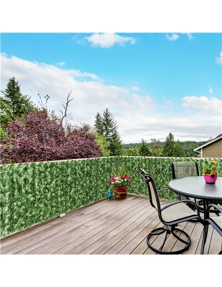 Outsunny 4-Piece Artificial Leaf Hedge Screen Privacy Fence Panel for Garden Outdoor Indoor Decor, Dark Green, 2.4M x 1M 844-P04 - pic 66635 | FastDaddyshop