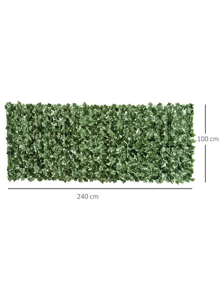 Outsunny 4-Piece Artificial Leaf Hedge Screen Privacy Fence Panel for Garden Outdoor Indoor Decor, Dark Green, 2.4M x 1M 844-P04 - pic 66636 | FastDaddyshop