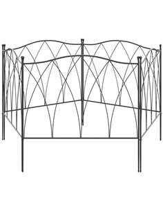 Outsunny Decorative Garden Fencing, 5PCs, Black 844-625V00BK
