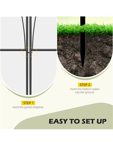 Outsunny Decorative Garden Fencing, 5PCs, Rustproof Metal Wire Picket Fence Panels, Landscape Edging, Animal Barrier, Black. 844