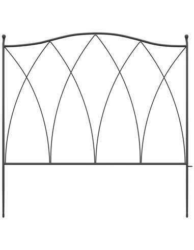 Outsunny Decorative Garden Fencing, 5PCs, Rustproof Metal Wire Picket Fence Panels, Landscape Edging, Animal Barrier, Black. 844