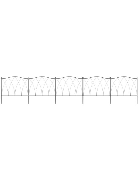 Outsunny Decorative Garden Fencing, 5PCs, Rustproof Metal Wire Picket Fence Panels, Landscape Edging, Animal Barrier, Black. 844 - pic 66651 | FastDaddyshop