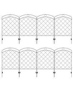 Outsunny 8PCs Decorative Garden Fence Panels, Black 844-P052