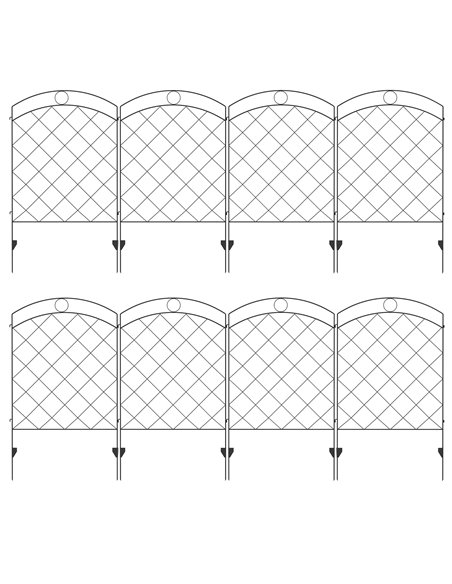 Outsunny 8PCs Decorative Garden Fence Panels, Black 844-P052 - pic 66679 | FastDaddyshop