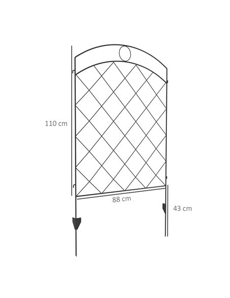 Outsunny Decorative Garden Fencing, 43in x 11.4ft Outdoor Picket Fence Panels, 8PCs Rustproof Steel Wire Landscape Flower Bed Bo - pic 66681 | FastDaddyshop