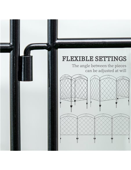 Outsunny Decorative Garden Fencing, 43in x 11.4ft Outdoor Picket Fence Panels, 8PCs Rustproof Steel Wire Landscape Flower Bed Bo - pic 66683 | FastDaddyshop
