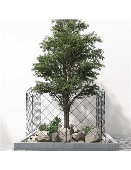 Outsunny Decorative Garden Fencing, 43in x 11.4ft Outdoor Picket Fence Panels, 8PCs Rustproof Steel Wire Landscape Flower Bed Bo - pic 66685 | FastDaddyshop