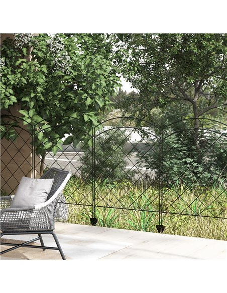 Outsunny Decorative Garden Fencing, 43in x 11.4ft Outdoor Picket Fence Panels, 8PCs Rustproof Steel Wire Landscape Flower Bed Bo - pic 66686 | FastDaddyshop