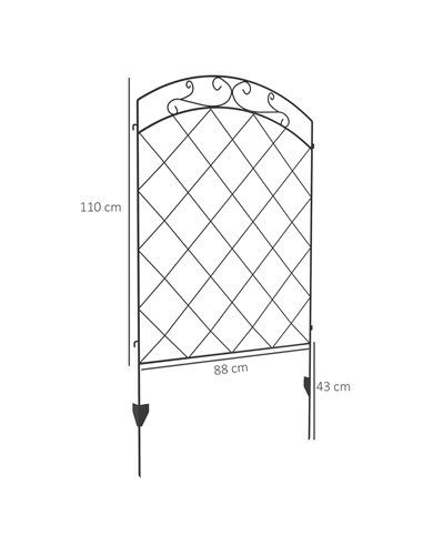 Outsunny Decorative Garden Fencing, 43in x 11.4ft Picket Fence Panels, 8PCs Rustproof Steel Wire Landscape Flower Bed Border Edg