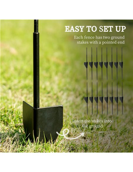 Outsunny Decorative Garden Fencing, 43in x 11.4ft Picket Fence Panels, 8PCs Rustproof Steel Wire Landscape Flower Bed Border Edg - pic 66691 | FastDaddyshop