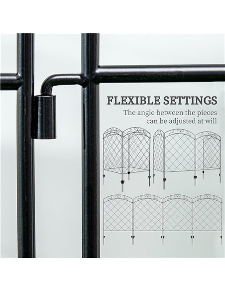 Outsunny Decorative Garden Fencing, 43in x 11.4ft Picket Fence Panels, 8PCs Rustproof Steel Wire Landscape Flower Bed Border Edg - pic 66692 | FastDaddyshop