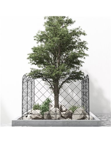 Outsunny Decorative Garden Fencing, 43in x 11.4ft Picket Fence Panels, 8PCs Rustproof Steel Wire Landscape Flower Bed Border Edg
