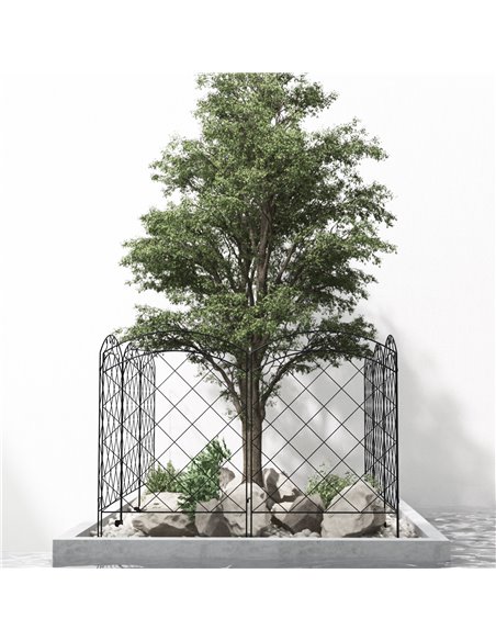 Outsunny Decorative Garden Fencing, 43in x 11.4ft Picket Fence Panels, 8PCs Rustproof Steel Wire Landscape Flower Bed Border Edg - pic 66694 | FastDaddyshop