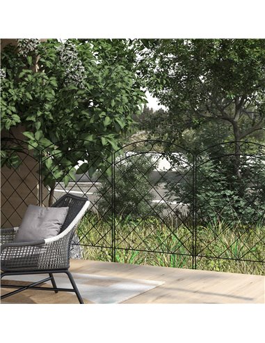 Outsunny Decorative Garden Fencing, 43in x 11.4ft Picket Fence Panels, 8PCs Rustproof Steel Wire Landscape Flower Bed Border Edg