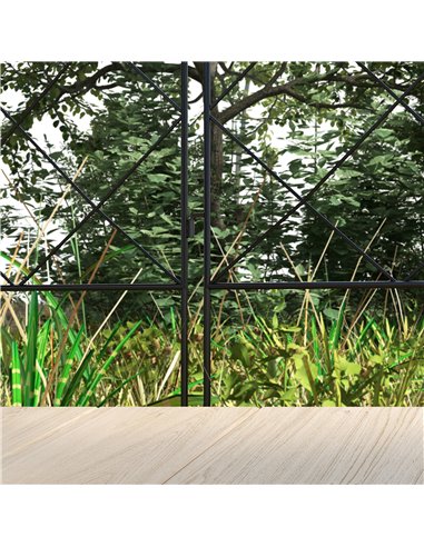 Outsunny Decorative Garden Fencing, 43in x 11.4ft Picket Fence Panels, 8PCs Rustproof Steel Wire Landscape Flower Bed Border Edg