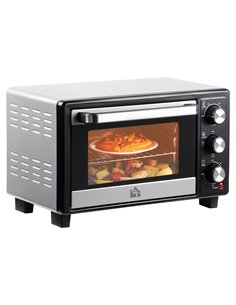 HOMCOM Convection Mini Oven, 16L Countertop Electric Grill, 1400W Silver 800-083V70